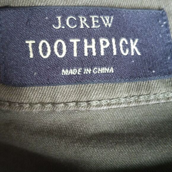 J. Crew Toothpick olive green khaki skinny ankle pants 29 - Picture 6 of 10